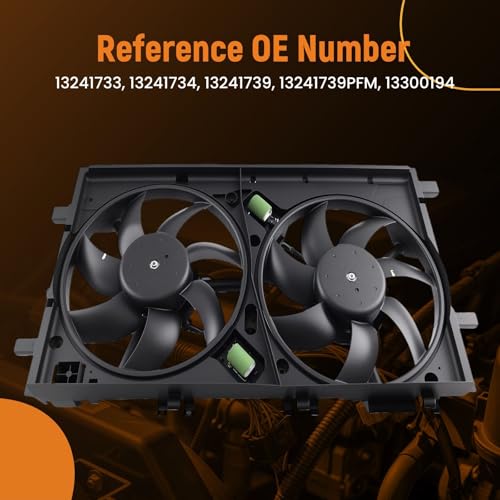 Image of maXpeedingrods Dual Radiator Cooling Fan Assembly for Buick Regal 2011-2012 | for Saab 9-5 2010-2011, 13241733 13241734 622860 w /Shroud