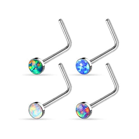 Gekko Body Jewellery Opal Nose Stud Rings Cover