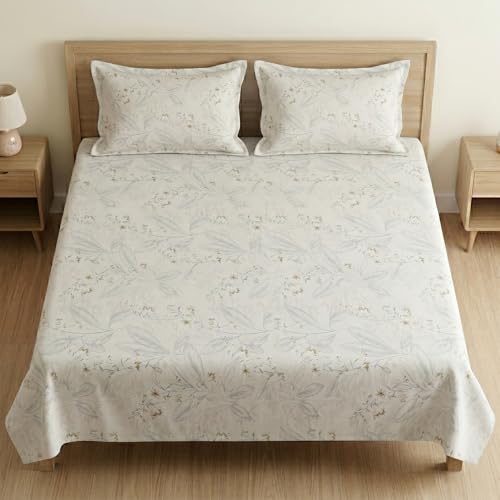 Image of Mafatlal 186 TC Metro Cotton Double Bed Bedsheet | 90x100 Inch | Soft, Breathable & Lightweight | Includes 2 Pillow Covers