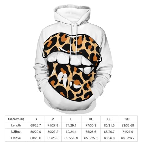 Sweat à capuche léopard UMENG pull unisexe à manches longues taille S