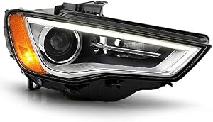 ACANII - For [HID/Xenon Non-AFS] 2015-2016 Audi A3 S3 LED DRL Projedtor Headlight Headlamp Assembly Ri9ght Passenge Side
