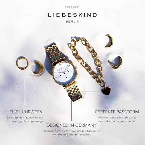 LIEBESKIND Berlin Damen Analog Quarz Armbanduhr mit Edelstahlarmband LT-0210-MQ – Ansicht 5