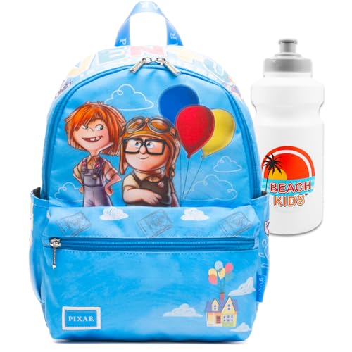 Mini sac à dos pour filles Disney Up multicolore avec bouteille d'eau assortie