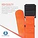 Dynarex Wipeable Gait Belts, Ensures Safe Patient Transfer & Physical Therapy, Plastic Buckle, Orange, Individually Packaged in Bags, 1 Case of 10 Dynarex Wipeable Gait Belts
