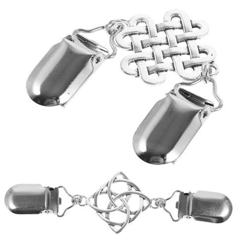 Holibanna 2 Piezas Pasador De Suéter Vintage Tendedero Al Aire Libre Broches Para Mujer Vintage Sudadera Cincha Broche Mujer Broches Para Ropa Clip De Anillo De Bufanda Aleación Silver