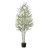 Alupssuc 6FT Artificial Olive Tree, with Lifelike Leaves, Fake Faux Olive Tree Indoor Outdoor for Home Living Room Bedroom Balcony Corner Office Garden Decor, 180cm