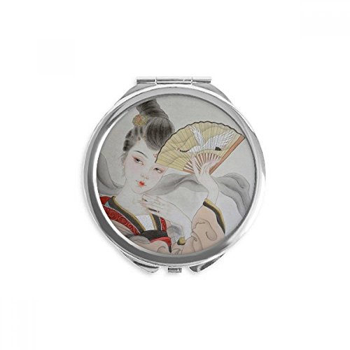 Miroir pliant de poche artistique fait main miroir de maquillage rond haute clarté