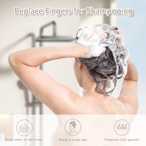 Foto von Hience 2er-Pack Shampoo Bürste zur Kopfhautmassage mit Weichen Silikonborsten, Peeling-Kopfschrubber zur Schuppenentfernung und für Haarwachstum, Nasses & Trockenes Haar, Schwarz-Grün & Schwarz-Pink