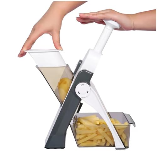 Cortadora de frutas y verduras, artefacto de corte seguro ajustable para cocina, cortadora y cortadora en juliana ajustable para alimentos, cortadora de verduras multifuncional para cocina, cortador
