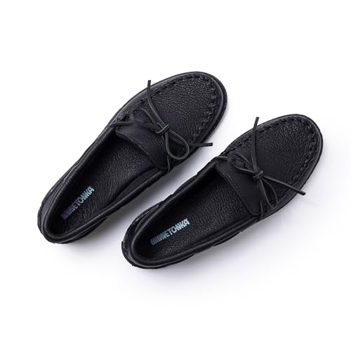 Minnetonka Herren Moosehide Classic Mocassins, Schwarz, 43 1/3 EU