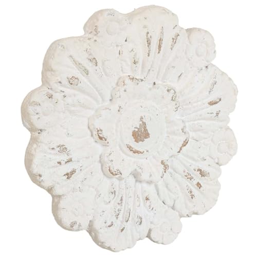 WANDERLUST DECO Panneau décoratif en bois sculpté blanc 41x8x41h