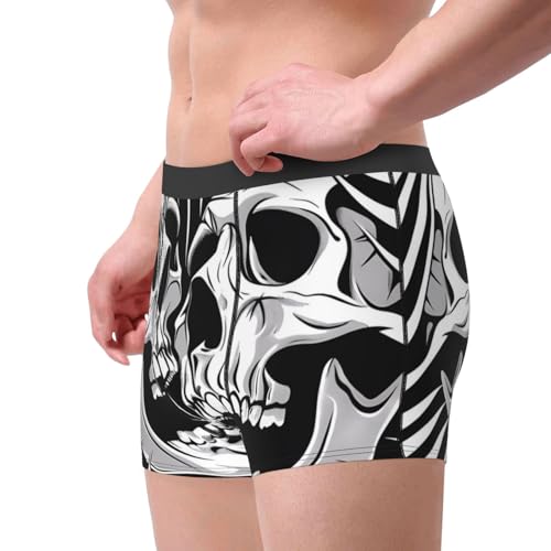 Psychedelic Skull Illusion Art Print Underwear For Men Comfy Cozy Holiday Boxer Briefs3