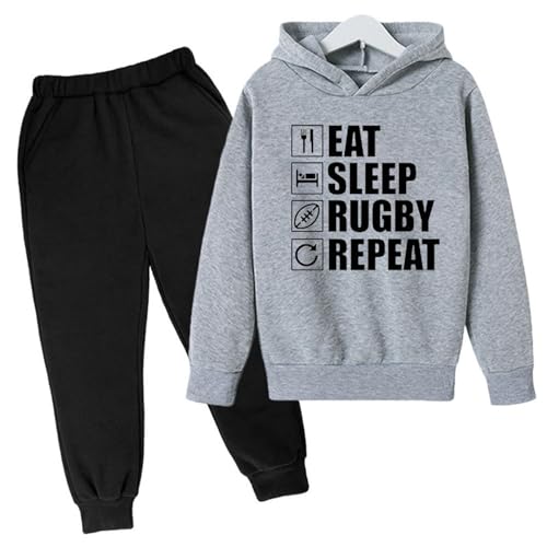 Baggy Sweatsuits for Boys Girls Letter Printed Hooded Sweatshirt & Jogger Pants Fashion Back To School Clothes 3-14Y2