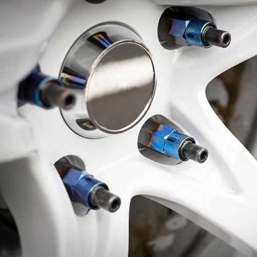 Image of Dorman 713-385T Ti-Blue Open End Knurled Wheel Nuts