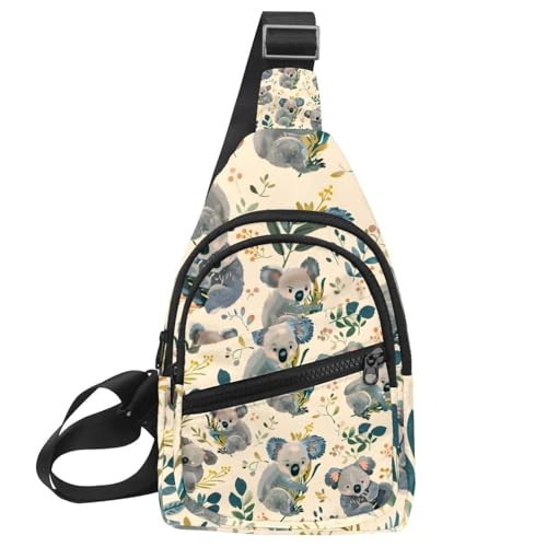 Mochila cruzada de koala riñonera deportiva para senderismo y running de hombro ajustable