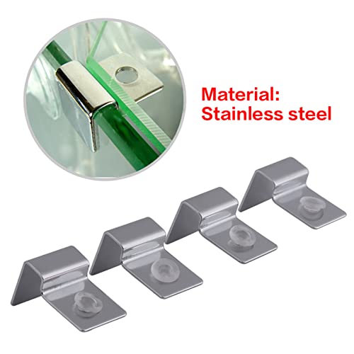 4pcs Stainless Steel Fish Glass Cover Support Bracket, Aquarium Cover Glass Clip Holder Lid Bracket Fish Protection(6mm) - Image 4
