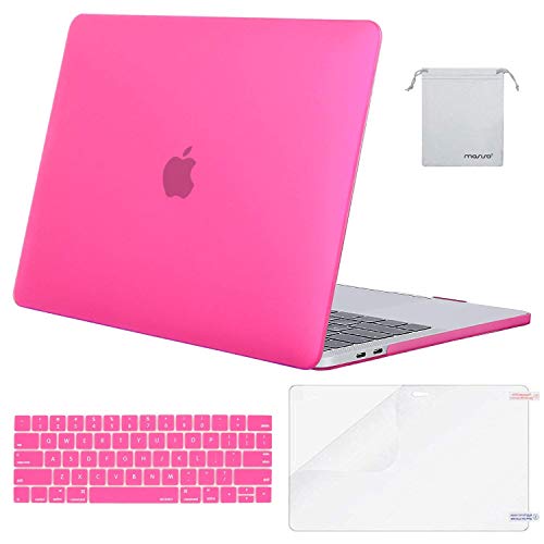 MOSISO Plastic Hard Case & Keyboard Cover & Screen Protector & Storage Bag Compatible Newest MacBook Pro 13 Inch, Pure Red
