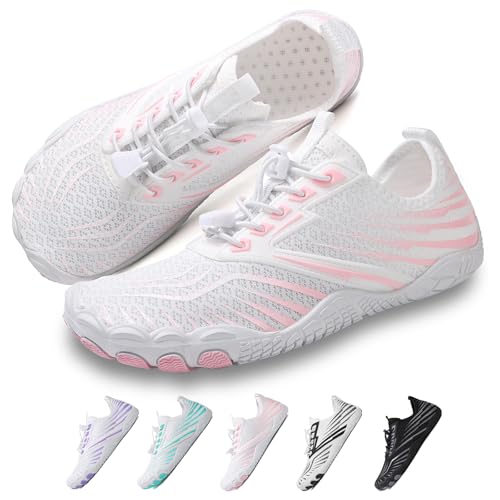 Image of Beach Water Shoes for Women Men Quick Dry Non-Slip Wide Toe Hike Barefoot Footwear for Beach Pool Aqua Swim Surf Walk