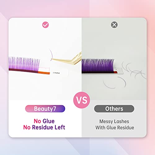 Individual Colored Lash Extensions 12 Colors,0.05mm D+ Curl Rainbow Eyelash 13mm,Pink Red Yellow White Green Blue Purple Faux Mink Russian Lashes Beauty7 - Image 4