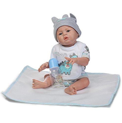 iCradle 20 Pulgadas 50 cm de Cuerpo Completo de Silicona muñecas de Vinilo Reborn Baby Dolls Girl Boy Twins Doll Realista Reborn Bebe Realista para niños pequeños Edad 3+ (Boy)