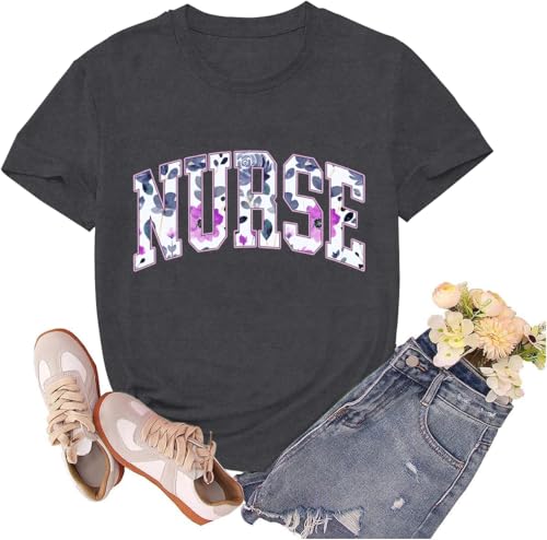 Nurse Shirt for Women School Registered Nurse Week T-Shirt Nursing Life Tees Tops
