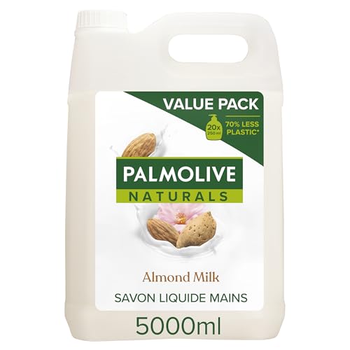 PALMOLIVE- Savon liquide Mains Soin délicat Amande & lait -Format économique-Bidon de 5L
