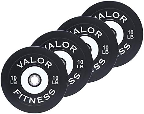 Valor Fitness BPP-10 Bumper Plate Pro, 10 lb (Set of 4), BPP-10 10 lb Bumper Plates (4) - White