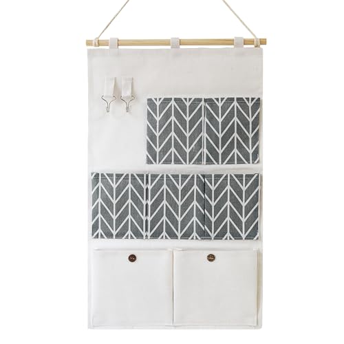 Hava Kolari H&auml;ngeaufbewahrung Organizer Taschen Wand Ordnungssysteme H&auml;ngender Aufbewahrungstasche f&uuml;r Kinderzimmer Schlafzimmer T&uuml;r Baum (Grau)