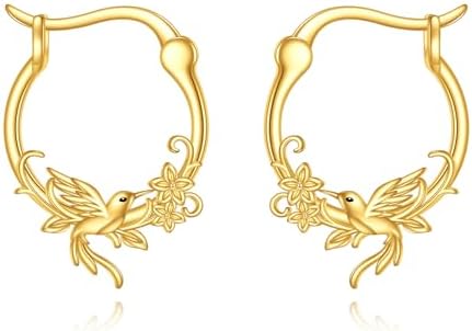 Gold Hoop Earrings, 14K Gold, Small Animal Hoop Earrings, Fine Gold Mini Earrings, Hoop Jewelry, Gift for Women and Girls