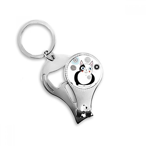 Porte-clés chat mignon coupe-ongles décapsuleur 3-en-1 multifonction - 2
