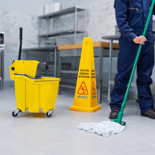 SPARTA OmniFit Mop Bucket System, Durable Mop Bucket, Side Press Wringer, and Soiled Water Insert, Floor Cleaning Essentials for Commercial and Home Use, 35 Qt Capacity, 1 Count, Yellow by SPARTA - Image 5