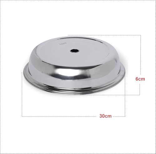 Image of KMW Stainless Steel Plate Cover Dome Cover I Food Grade, Hygienic & Durable I Professional Quality for Home & Restaurant use I 30 cm, Large