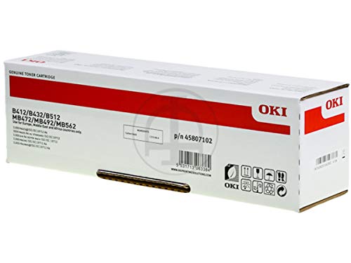 Toner OKI B432DN d'origine 45807102 noir pour 3000 pages d'impression