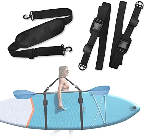 Tenzda Paddleboard Carry Strap, Adjustable Heavy-Duty SUP Carrying Strap Padded with Shoulder Sling for Paddleboards, Surfboards, Canoe, and Kayaks Longboard Carry Belt Paddle Board Accessories