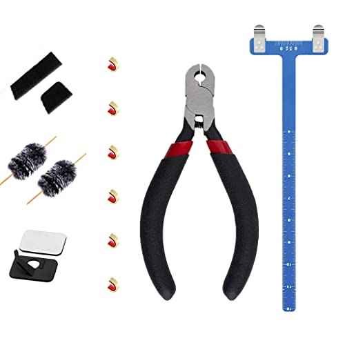 Deerace Bow String Nocking Points Set – T Square Ruler With Plier For Recurve And Compound Bowstring Accessories (B Set, Blue) #TOP4