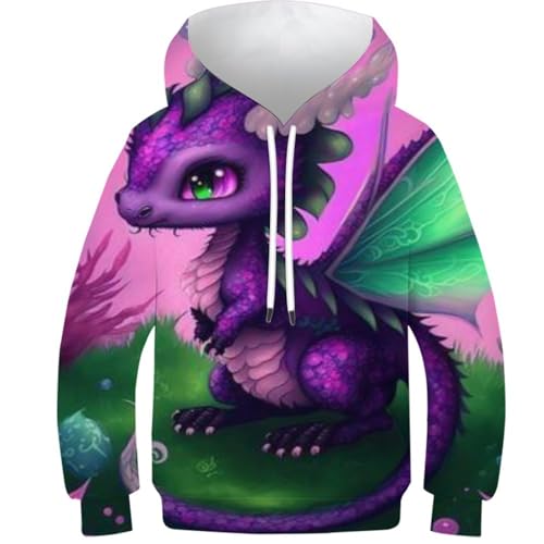 Sweat à capuche bébé dragon pull enfants anti-décoloration 3D