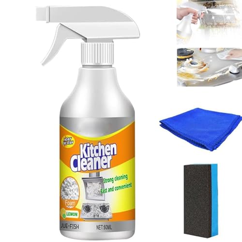 Detergente multiuso da cucina, detergente in schiuma per cucina, spray sgrassante resistente, potente e pulito per macchie di olio da cucina, facile da usare, detergente multiuso per cucina per casa,