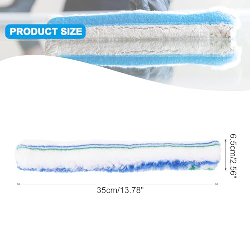 Image of MECCANIXITY Microfiber Scrubber Replacement Head 14.57 Inch for Window Glass Marble Wall Home Bathroom,Blue /Green /White