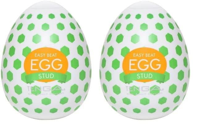 TENGAEgg Disposable, One Time Use, Super Stretchable Male Masturbator Sleeve, Stud (Pack of 2)
