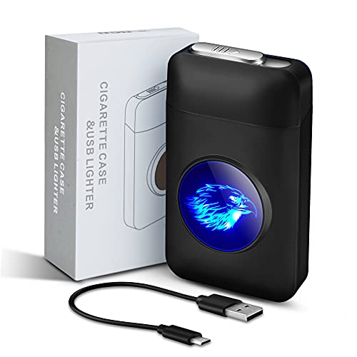 X-Lighter Xl666 Cigarette Case With Lighter, 18Pcs 84Mm King Size Cigarettes Holder, Smell Proof, Led Screen, Father's Day Gift For Men Dad #TOP5