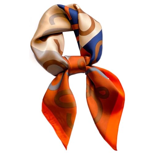 Fashion and Elegant Silk Feeling Scarf Square Satin Retro Style Sunscreen Head Scarf for Women 27.5