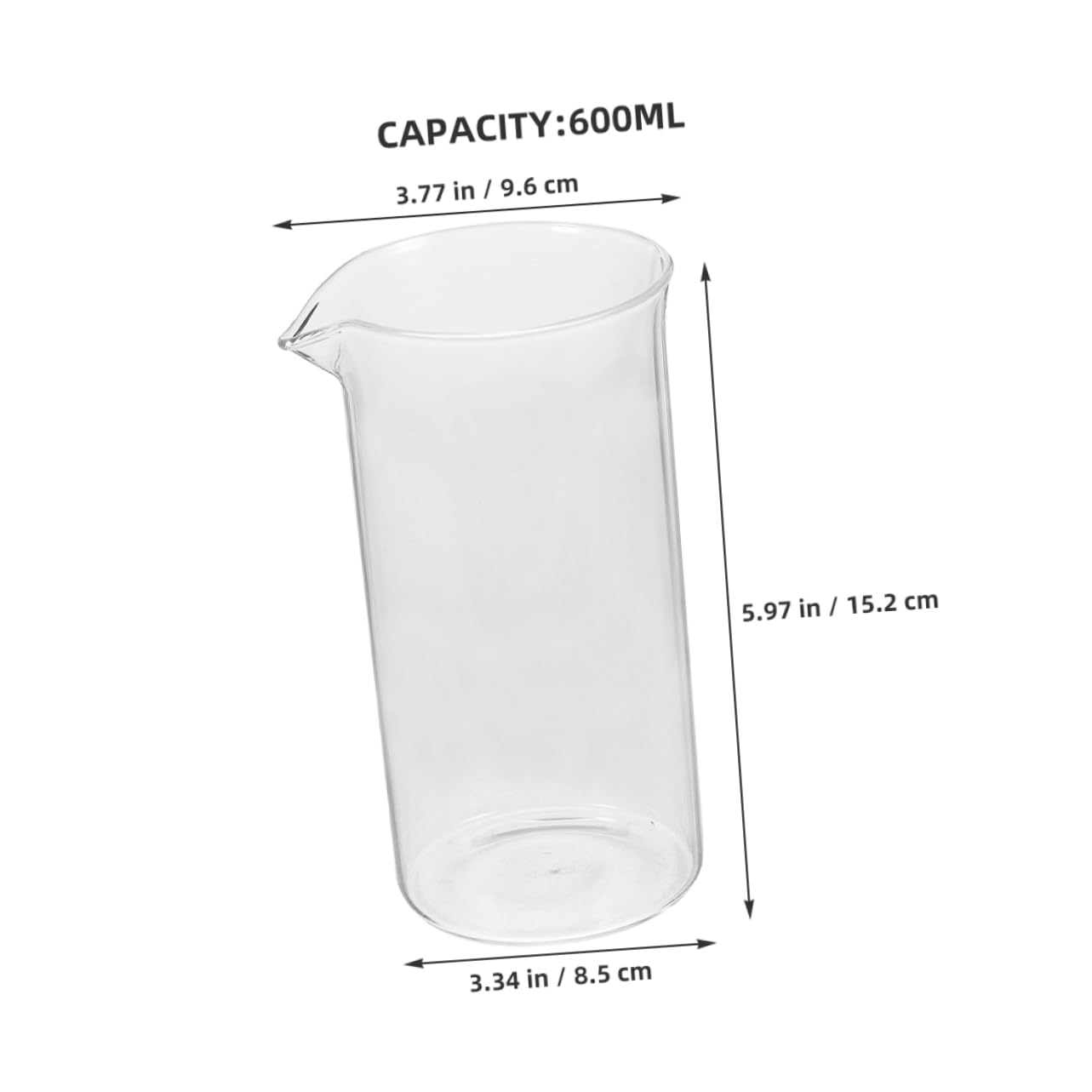 COLLBATH Glass Coffee Press Replacement Cup Heat Resistant Beaker with Glass Handle for Easy Brewing and Cleaning for Tea and Coffee Kitchen Office