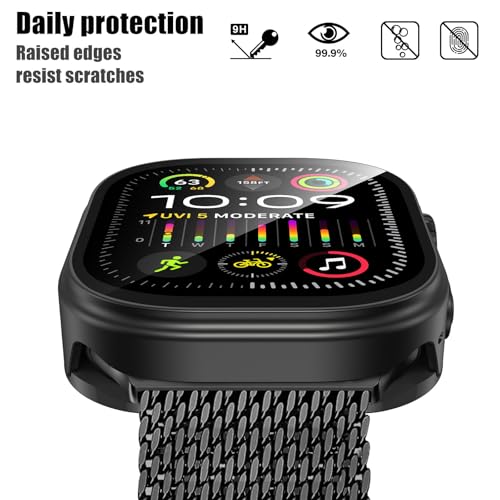 Dolstrap 2 in 1 Metal Case Compatible with Apple Watch Ultra 3/2/1 49mm with Built-in Screen Protector, 360° Full Protective Shockproof Bumper Case with Back Cover for iWatch Ultra 3/2/1 49mm, Black by Dolstrap - Image 2