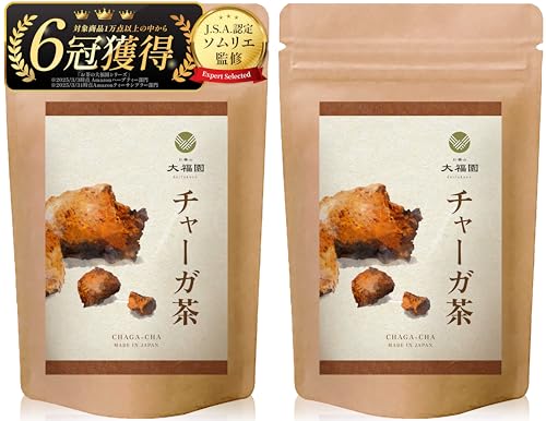 お茶の大福園 チャーガ茶 無添加 ノンカフェイン ティーバッグ 30包 (チャーガ,2g×30包,2袋) 【J.S.A.認定ソムリエ監修】