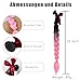 Eaaxup 2 Psc Black Pink Helmet Pigtail with Detachable Suction Cup Motorcycle Helmet Ponytail Bicycle Helmet Braids Hair Tails for Any Helmets Decorations Many Colors (Helmet not Included)