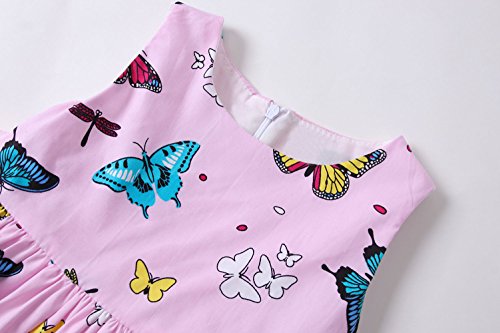 Smiling Pinker Little Girl Dresses Summer Butterfly Kids Toddler Cotton Sundress (Pink, 2 Years) #TOP3