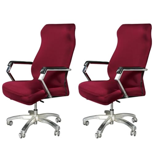 Funda para silla de oficina elástica decorativa roja universal pack de 2 2