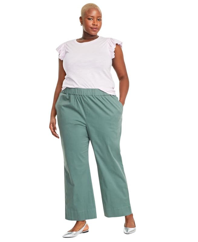 Women's Trendy Plus Size Pull-On Chino Pants (New Pale Sage, 3X)