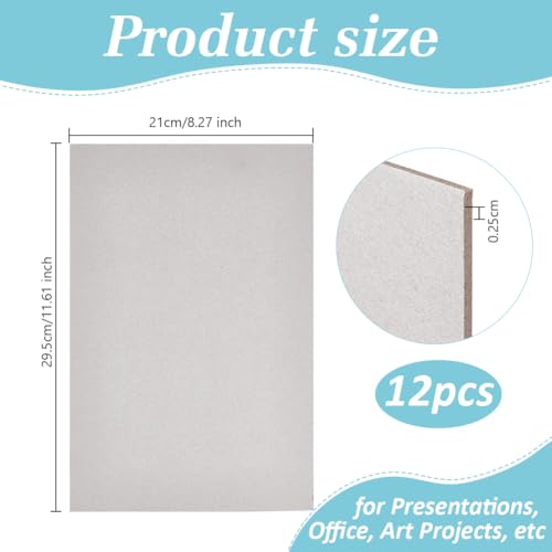 OLYCRAFT 12 Stück Spanplattenblätter 21x29.5cm 100 pt (Punkt) Schweres Papier Karton DIY Bastelbuch Binderbrett Für Buchbindereinband Albumeinband Karton Kartenherstellung – 2.5mm Dick