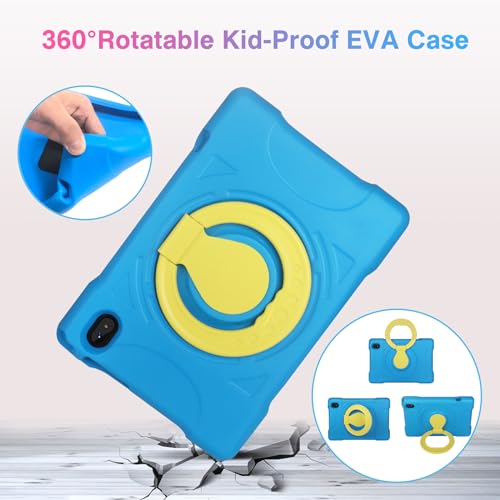 Image of Kids Tablet, 10 inch Android 13 Tablets for Kid Toddler 12GB+128GB 6000mAh Tablet with Shockproof Case 5G WiFi Google Kids Space Parental Control 1280 x 800 HD Touchscreen Dual Camera 1TB Expand -Blue